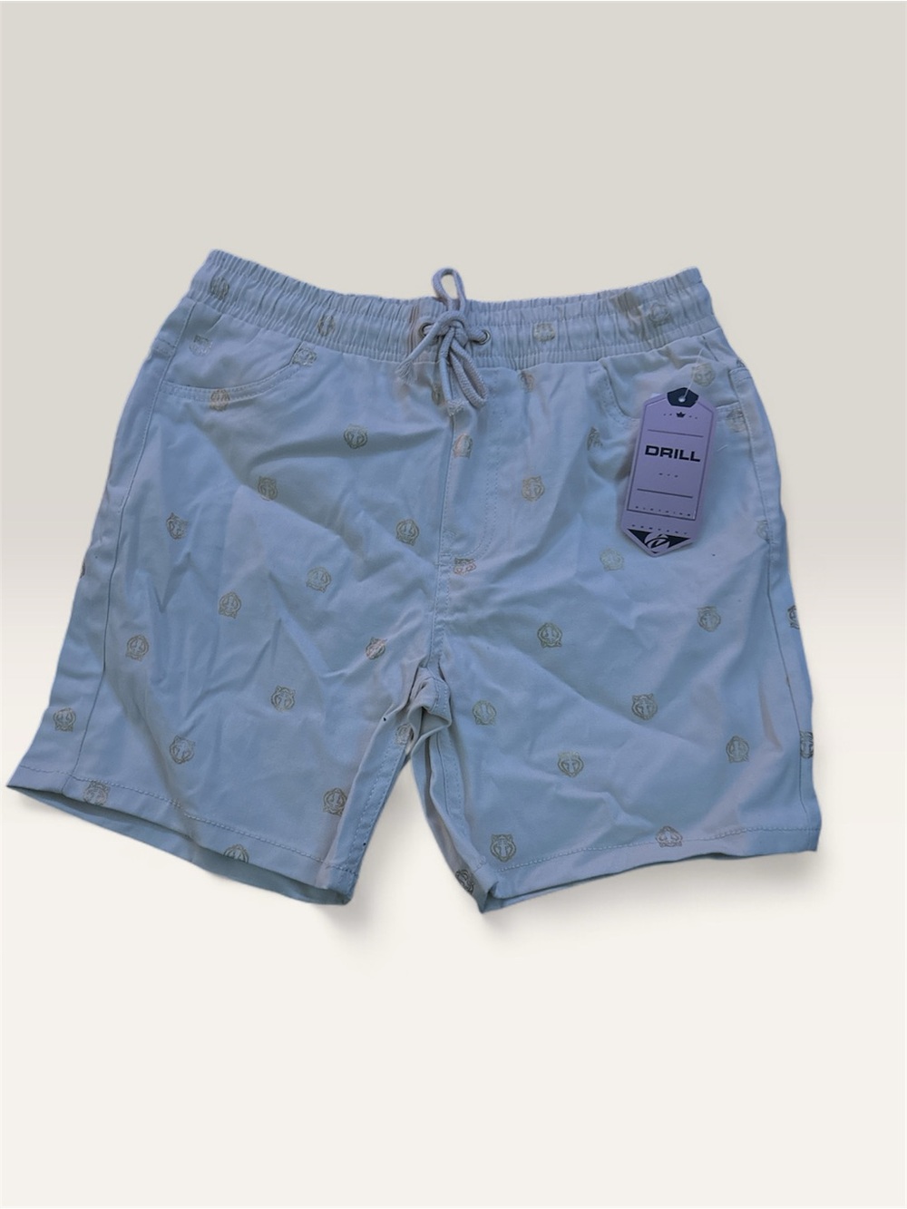 Drill Company Cream Flat Front Men’s Shorts with Drawstring Waist